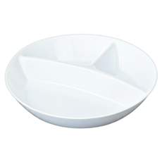 圓型3分隔餐盤 K653-1, 白色, 1個