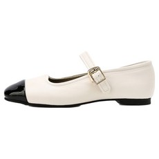 JillByJillstuart Hallie配色瑪莉珍平底鞋, 奶油色, 230mm