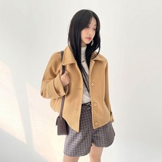 플랜데이 여성용 로든 래글런 싱글버튼 숏 코트