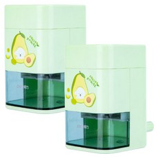 델리 후르츠 오토피드 회전식 손잡이 연필깎이 71154, 그린, 2개