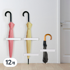 免打孔黏貼式雨傘架, 白色, 12個