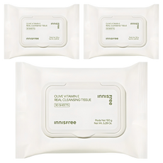 이니스프리 올리브 리얼 클렌징 티슈, 30매입, 3개