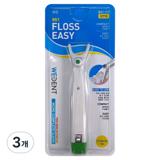 WEDENT 威登 Floss-easy 支架型牙線棒 中線 綠色, 22mm, 3個, 1入