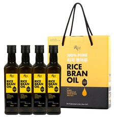 Rizi Pure嚴選糙米油 4瓶入+瓶身保護套 1枚入組合, 1組