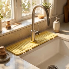 소요샵 세면대 물빠짐 매트 욕실 비누 컵 받침, 옐로, 2개