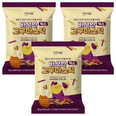 비단식당 바삭한 믹스 고구마 스틱, 80g, 3개