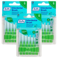 테페 i자형 치간칫솔 인터덴탈 브러쉬 오리지널 0.8mm 초록, 6개입, 3개