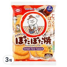 카메다 포타포타야키 간장맛 쌀과자, 117.2g, 3개