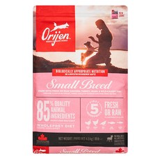 오리젠 전연령 강아지 스몰 브리드 건식사료, 칠면조, 4.5kg, 1개