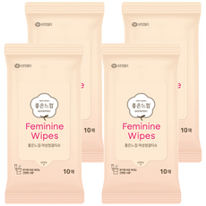 GOODFEEL 女性用清潔濕巾 攜帶型, 10張, 4個