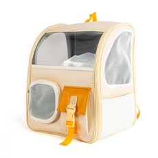 PET2BE 寵物外出包 漆皮透明後背包, 橘色