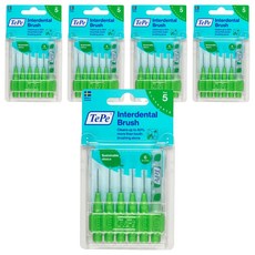 TePe 緹碧 I字型牙間刷 Interdental Brush 原創 0.8mm 綠色, 6入, 5個