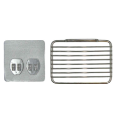 Easy 易立家 304不鏽鋼無痕掛勾肥皂架, 防水防鏽, 免釘免鑽設計, 台灣製造, 銀色, 1組