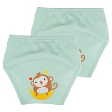 아가짱 유아용 프랜들리 배변훈련팬티, 하늘색(원숭이), 2개