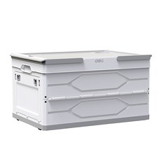 델리 휴대용 플라스틱 싱글 레이어 55L 공구보관 툴박스 화이트 DL884055, 1개