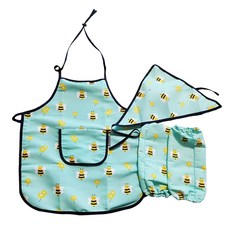 Bebe Chouette兒童款防水圍裙組 圍裙1入+頭巾1入+袖套1入