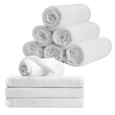 HABITY 30支多用途營業用毛巾 55g, 白色, 10個