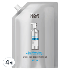블랙포레 프로즌 두피 쿨 앤 딥클린 탈모 증상 완화 샴푸 리필, 4개, 450ml