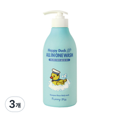 퍼니피아 해피덕 올인원 워시, 500ml, 3개