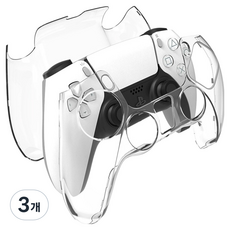 스페이스쉴드 PS5 듀얼센스 호환 퓨어 그립 클리어 PC 케이스, 투명, 3개