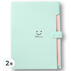 Aster 5格風琴式文件整理夾 活頁夾, 2個, 薄荷綠