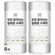 무로 뜯어쓰는 일회용 수세미 롤형, 화이트, 61개입, 6개