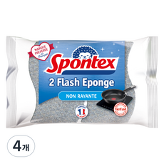 스폰텍스 FLASH EPONGE 스피드 클린 스펀지, 4개, 2개입