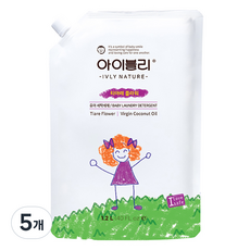 아이블리네이쳐 코코넛 오일 성분 유아세제 티아레 플라워향, 5개, 1.2L