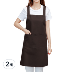 inbloom 鈕扣式基本款圍裙, 2個, 咖啡色
