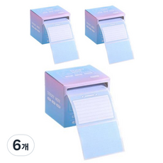 마켓감성 풀아웃 접착 메모지, 블루, 1개입, 6개
