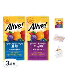 Alive 每日一次優質維生素禮品套裝, 3組, 60顆