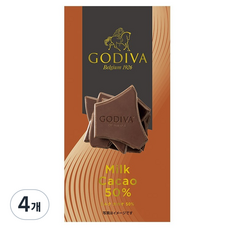 고디바 태블릿 밀크 카카오 50% 초콜릿, 50g, 4개
