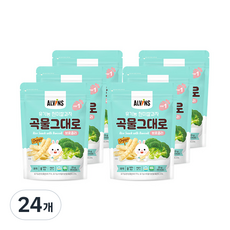 엘빈즈 유아용 유기농 곡물 그대로 현미 쌀과자 STEP1, 브로콜리맛, 25g, 24개