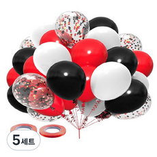 曼德哈比五彩紙屑氣球組, 紅黑色, 5套