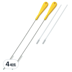 베이비베어 빨대 세척솔 와이어타입 + 대롱타입 2종세트, 4세트, 노랑
