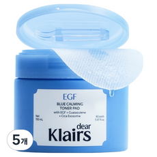 클레어스 EGF 블루 진정 토너 패드 150ml, 60매입, 5개