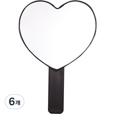 Double J 現代粉彩愛心手拿鏡, 黑色, 6個