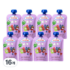 프루트바 유아용 생과일 퓨레, 혼합맛(사과/와일드베리), 100g, 16개
