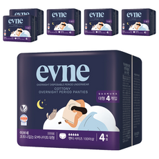 evne Cottony夜用褲型衛生棉, 4片, 6包, L(100號以上)
