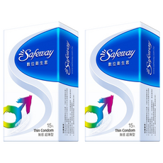 Safeway 無感超薄型衛生套, 15個, 2盒