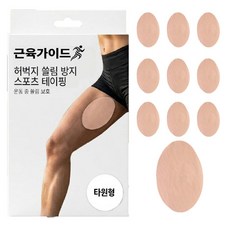 근육가이드 허벅지 쓸림 방지 스포츠 테이핑 밴드 타원형 10매, 1개