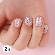 글로시블라썸 아동용 프린세스 젤리카 젤 네일스트립, 핑크문, 2개