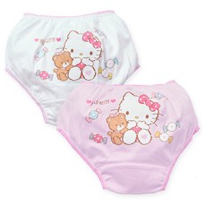 ONEDER 旺達棉品 凱蒂貓三角褲 女童 舒適褲襠, S/3~5歲/105~115cm, 混色, 2入