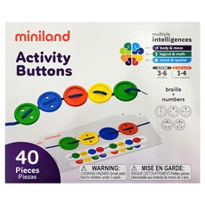 miniland 數字鈕扣穿繩組 40入, 1盒