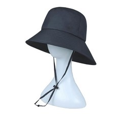 lupeo 長版寬邊抽繩防水高爾夫圓頂Oversize大頭漁夫帽 盆帽, 1個, 炭灰色