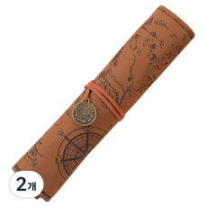 Khohimo 復古皮革筆捲袋 5W0465, 磨砂咖啡棕, 2個