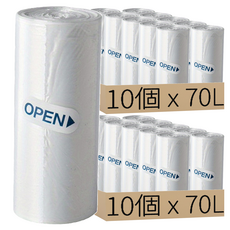 環保垃圾袋, HDPE, LLDPE, CaCO3, 小/中/大/特大, 70L, 20個