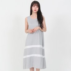 엘쏘 스트라이프 포인트 민소매 롱 원피스 빅사이즈 포함