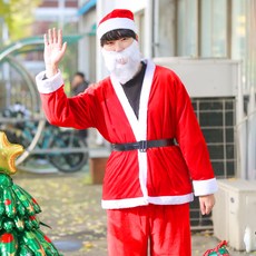 STUPID 男士用聖誕老人服裝5件組 高級款