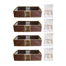 MINEING 床底收納箱 99L 棕色 4入+壓縮袋 4入, 1組